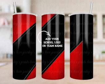 Red School Sport Tumbler, Sublimation Tumbler Template, Sports Tumbler, High school tumblers, college sport tumbler, tumbler template