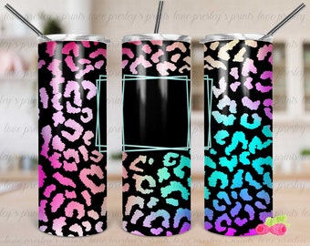 Seamless Holographic Leopard, Black Rainbow Leopard, Rainbow Cheetah, Holographic Cheetah, Sublimation Tumbler Template, Sublimation Wrap