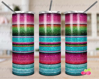 Glitter Serape Tumbler Template Sublimation