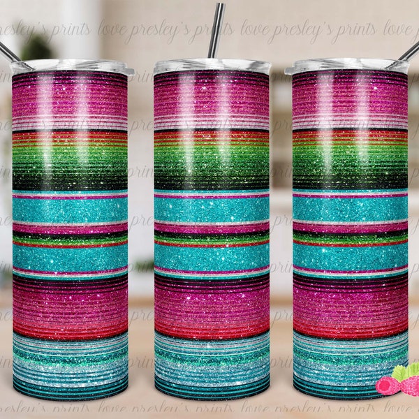 Glitter Serape Tumbler Template Sublimation