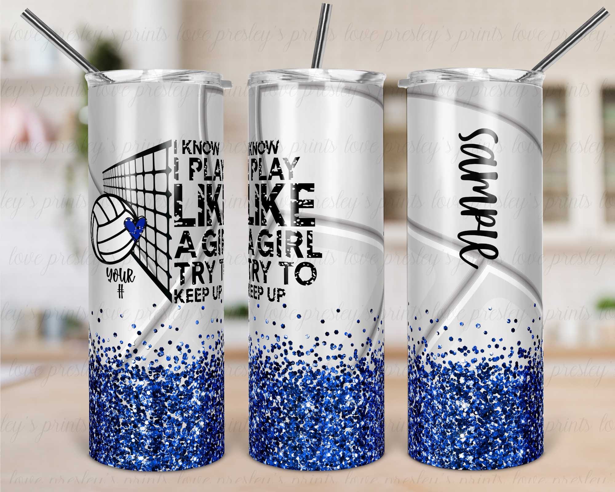 Blue Volleyball Tumbler Sublimation Volleyball Tumbler Etsy