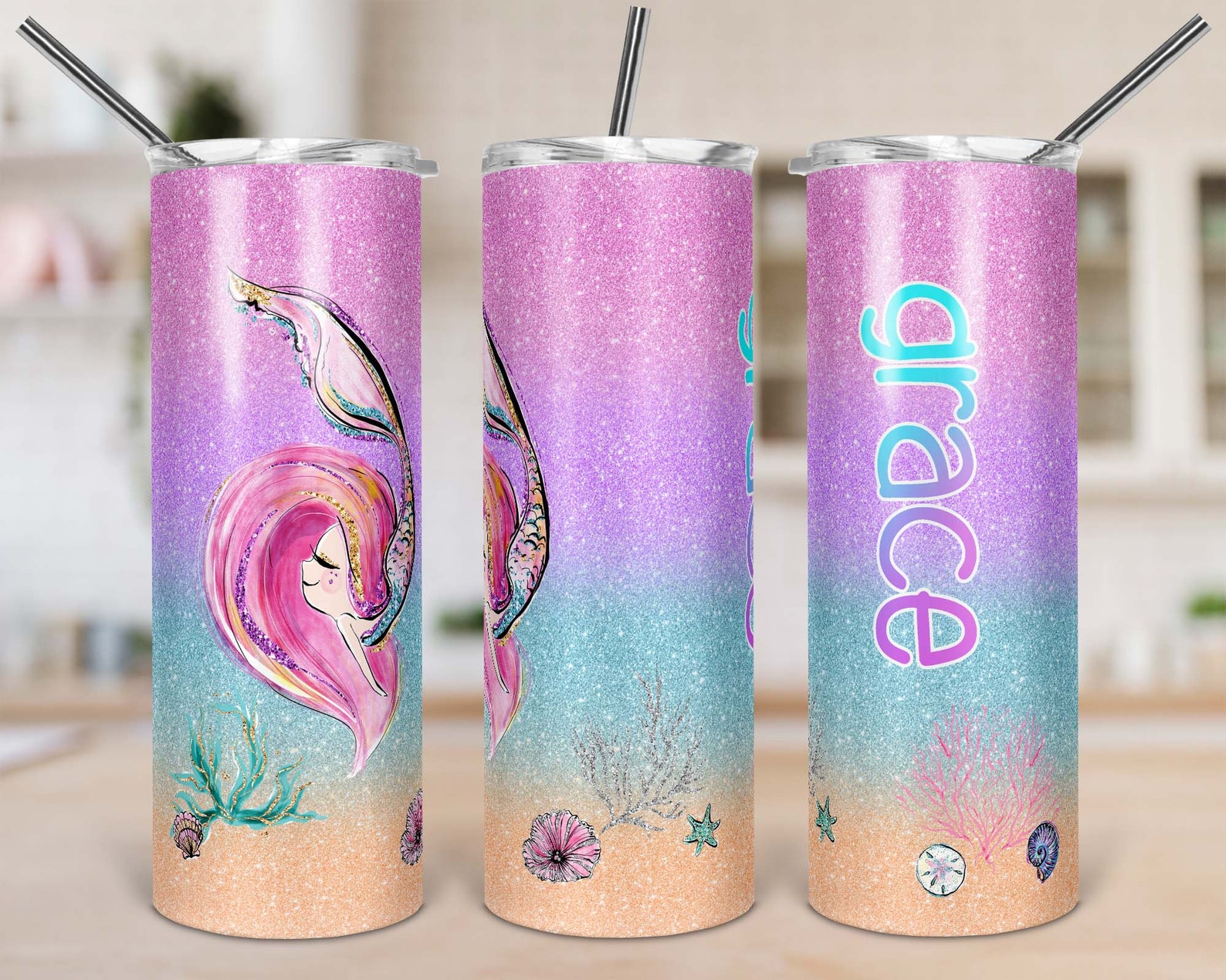 Mermaid Tumbler Template Sublimation Tumbler Mermaid Tumbler Etsy