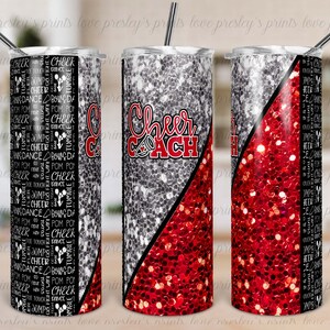 Red Cheer Coach Sublimation Tumbler Template