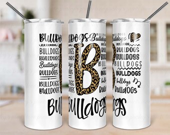 Bulldogs School Sport Tumbler Template, Sublimation Tumbler Template, Sports Tumbler PNG, High school tumbler, college sport tumbler