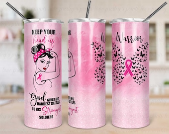 Brustkrebs Becher, Skinny (20oz) BecherSchablone, Sublimation Design, Sublimation JPEG