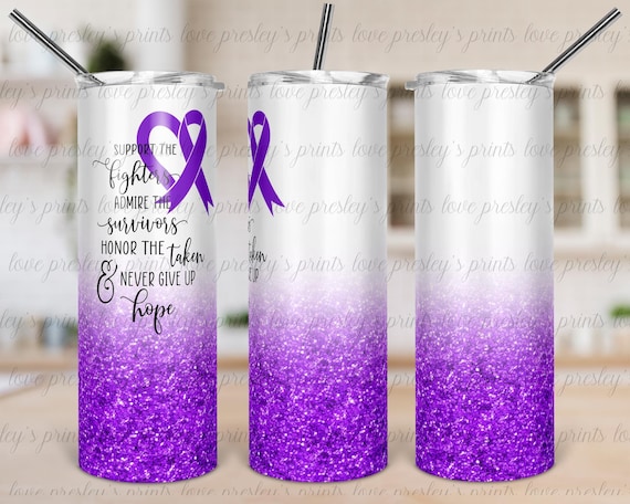 Pancreatic Cancer Awareness 20oz Skinny Tumbler Sublimation Design (PNG, JPEG)