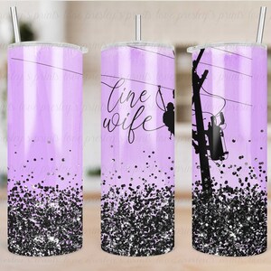 Purple Line Wife tumbler, Lineman wife template, instant download, digital design