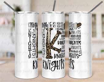 Knights School Sport Tumbler Template, Sublimation Tumbler Template, Sports Tumbler PNG, High school tumbler, college sport tumbler