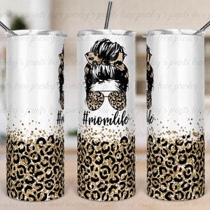 Guldglitter Mom Life, momlife-design Ladda ner tumblermall Slim 20 oz