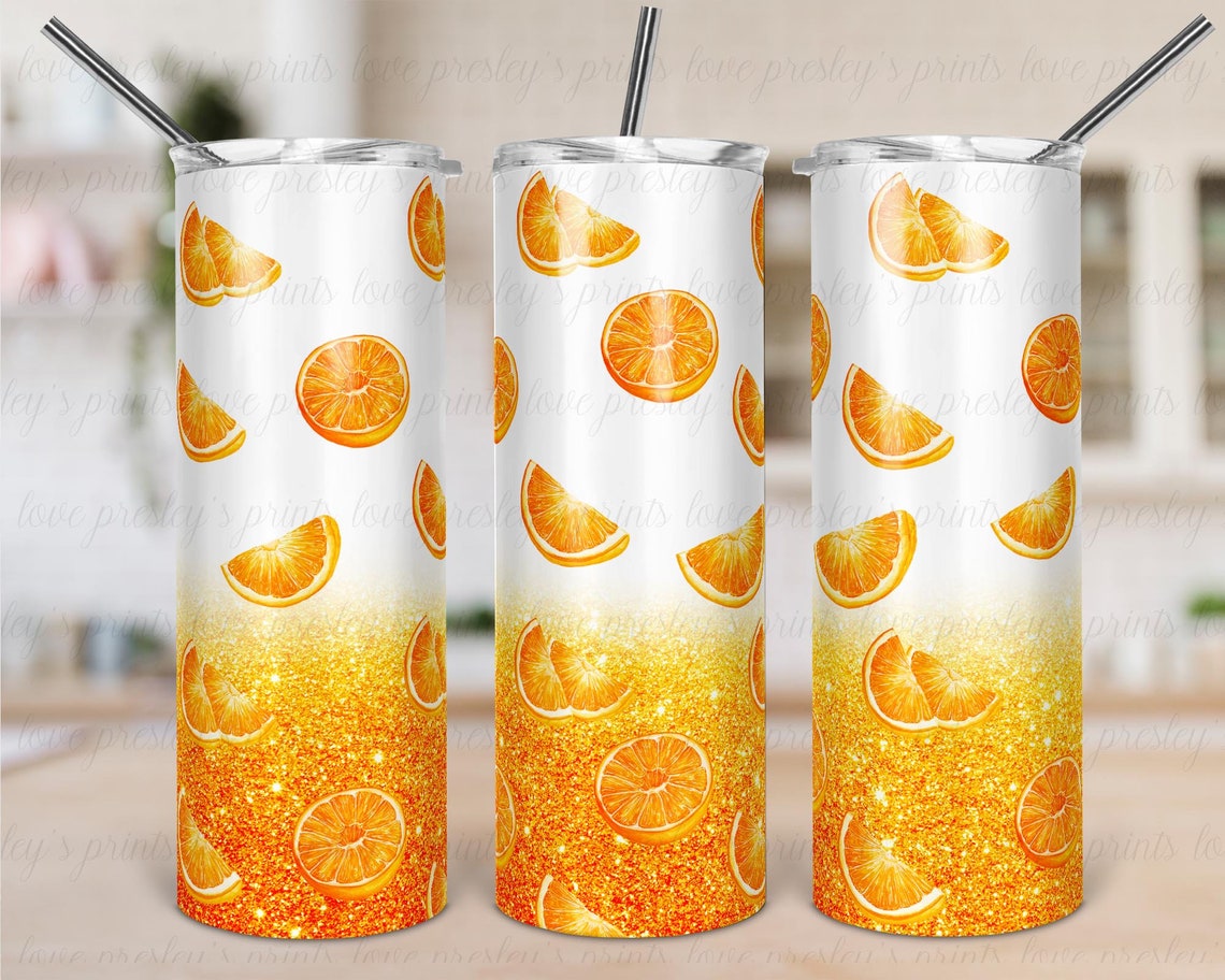 Orange Pattern Tumbler Template Summer Tumbler Orange Etsy