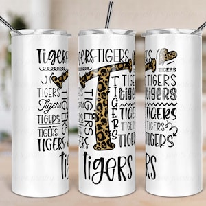Tigers School Sport Tumbler Template, Sublimation Tumbler Template, Sports Tumbler PNG, High school tumbler, college sport tumbler