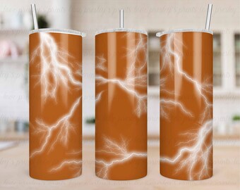 Orange School Sport Tumbler Template, Lightning Sports Tumbler, High school tumblers, college sport tumbler, tumbler template