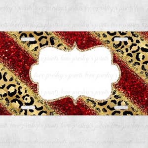 Monogram Leopard License Plate Design, Sublimation License Plate, License Plate, Sublimation File