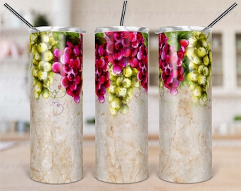 Grapes Tumbler Template, Vines Tumbler, Winery Inspired Tumbler Template