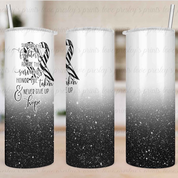 20 oz Skinny Tumbler Vorlage, Zebra Band Krebs Bewusstsein Design, Seltene Krankheit Bewusstsein Sublimation Design, Sublimation PNG