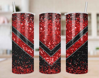 Sublimazione bicchiere sportivo rosso nero, modello bicchiere sportivo, design, bicchiere allegria