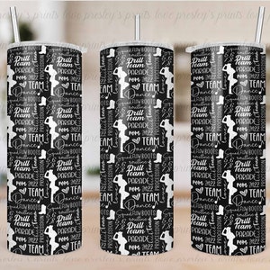 Black Drill Team Sublimation Tumbler Template
