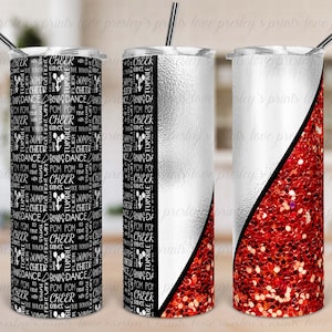 Red Cheer Tumbler Sublimation Tumbler Template