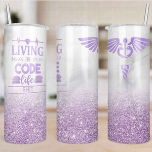 Code Life Skinny Tumbler Template, Coding, RHIT Tumbler Template, Sublimation Medical Design