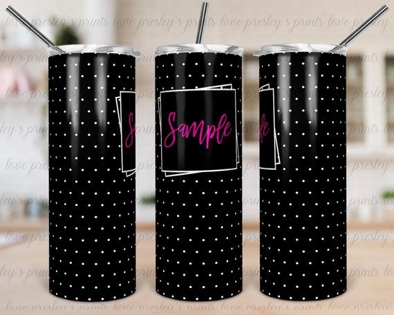 White Polka Dot Sleek Tumbler - JESS LEA PREORDER main image 1