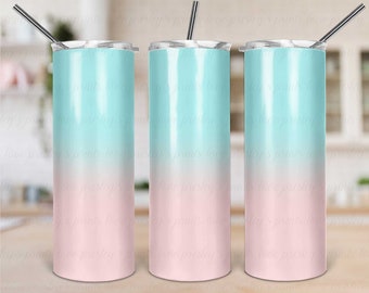 Pink Blue Ombre, No glitter Sublimation Tumbler Template