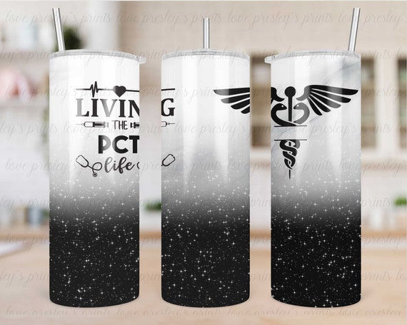 Living the PCT Life Patient Care Technician Glitter Marble - Etsy