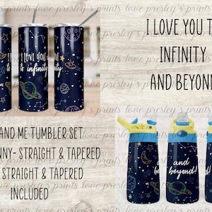 Plantilla de vaso Mom and Me I Love You to Infinity Skinny 20 oz Kids and Sippy cup template