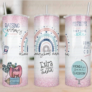 Pink Homeschool Mama tumbler template, Mama Gift Template, Homeschool life tumbler, tumbler template, instant download, digital design