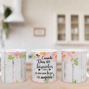 11oz Coffee Mug Sublimation Template, Cuando Dios hizo bisnietos Design Mug, Sublimation Mug Design