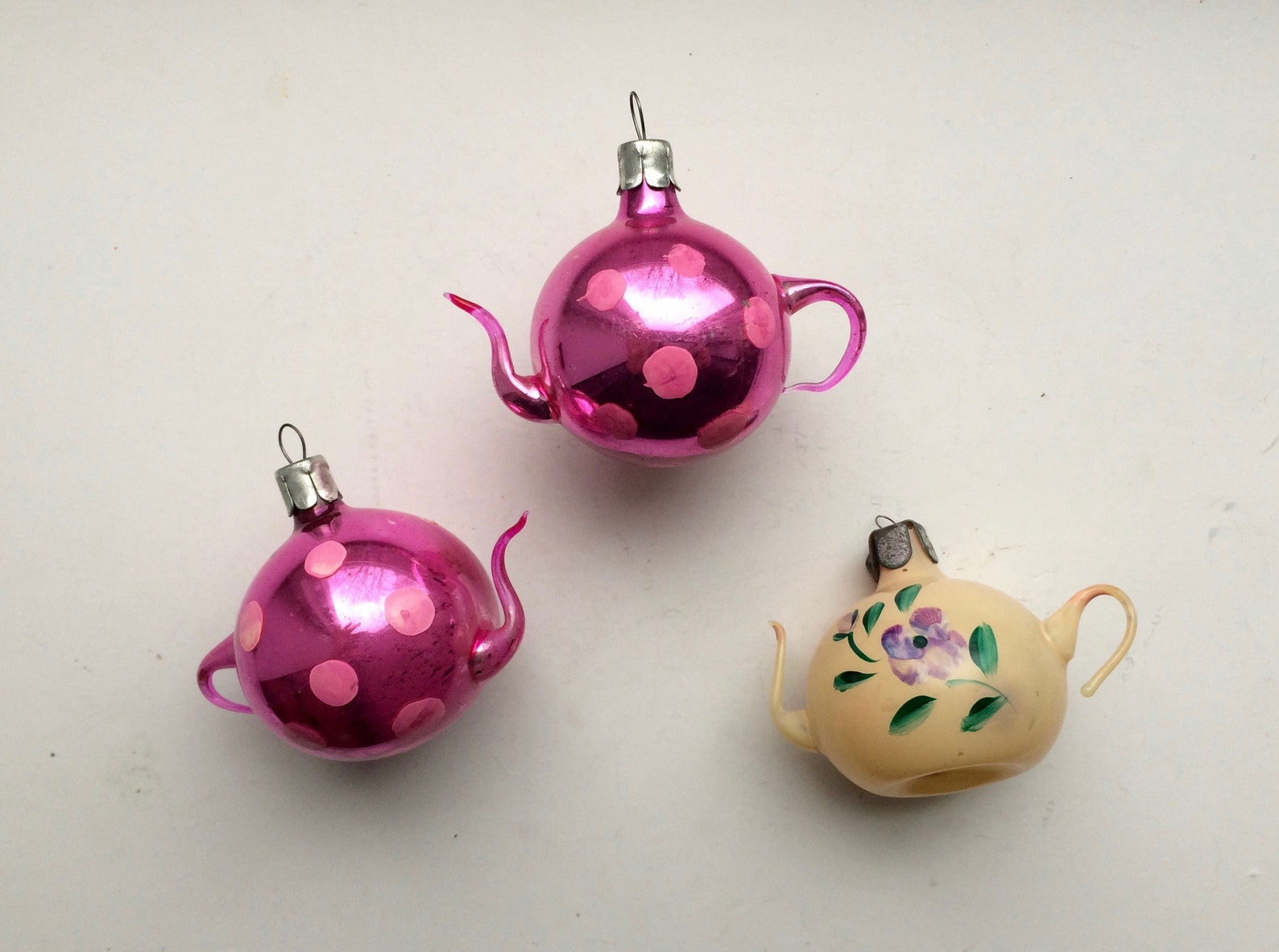 Teapot / Kettle Vintage Christmas ornament Glass Christmas Etsy