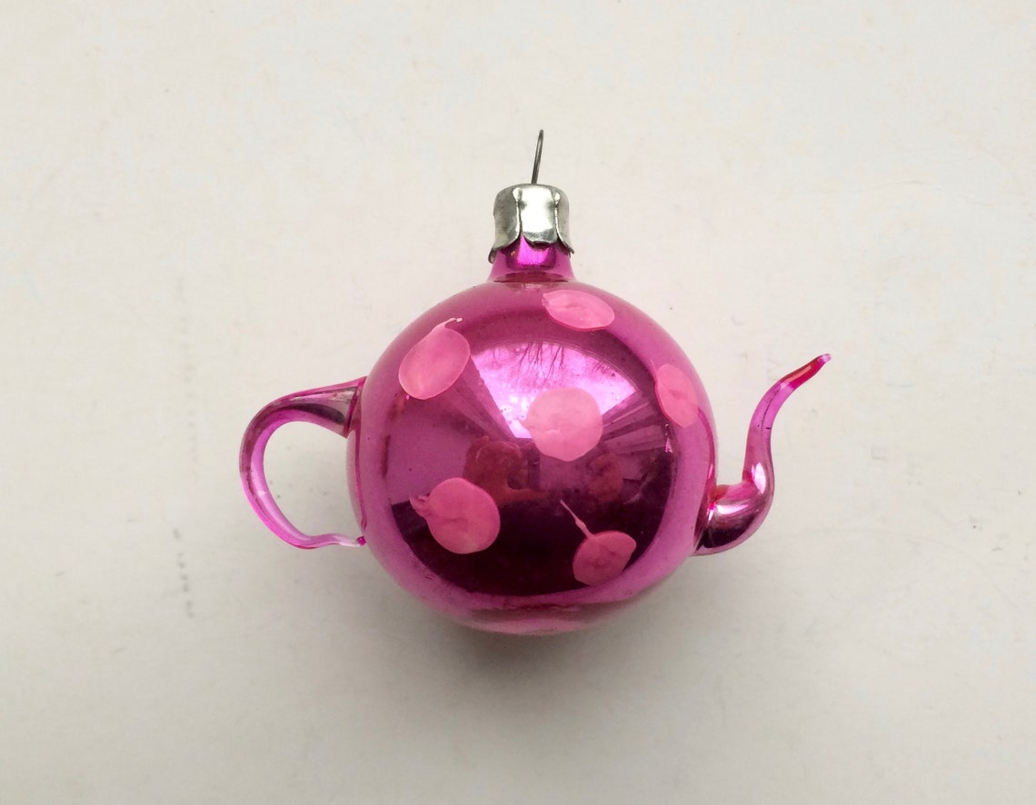 Teapot / Kettle Vintage Christmas Ornament Glass Christmas Etsy