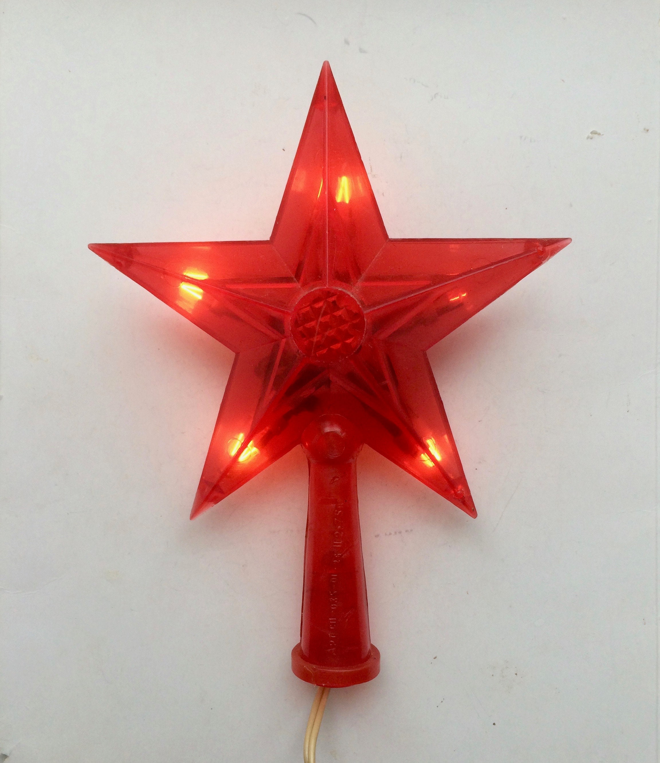 Tree Topper 7 or 18cm Red STAR Vintage Russian Luminous Etsy