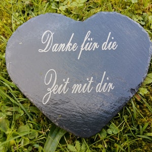 Slate Heart 14 x 12.5 with Laser Engraving - All Saints Day Funeral Grave - Thank you for the time with you