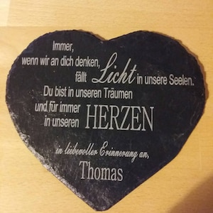 ALL SAINTS Slate Heart 17 x 15 or 18 x 21.5 with engraved saying - Funeral Grave - Personalizable