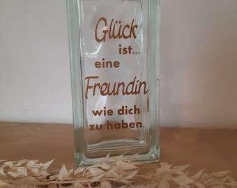 Gift for best friends girlfriend - flower vase including saying - 24 x 11.5 x 8 cm - sticker available in various colors - flower vase