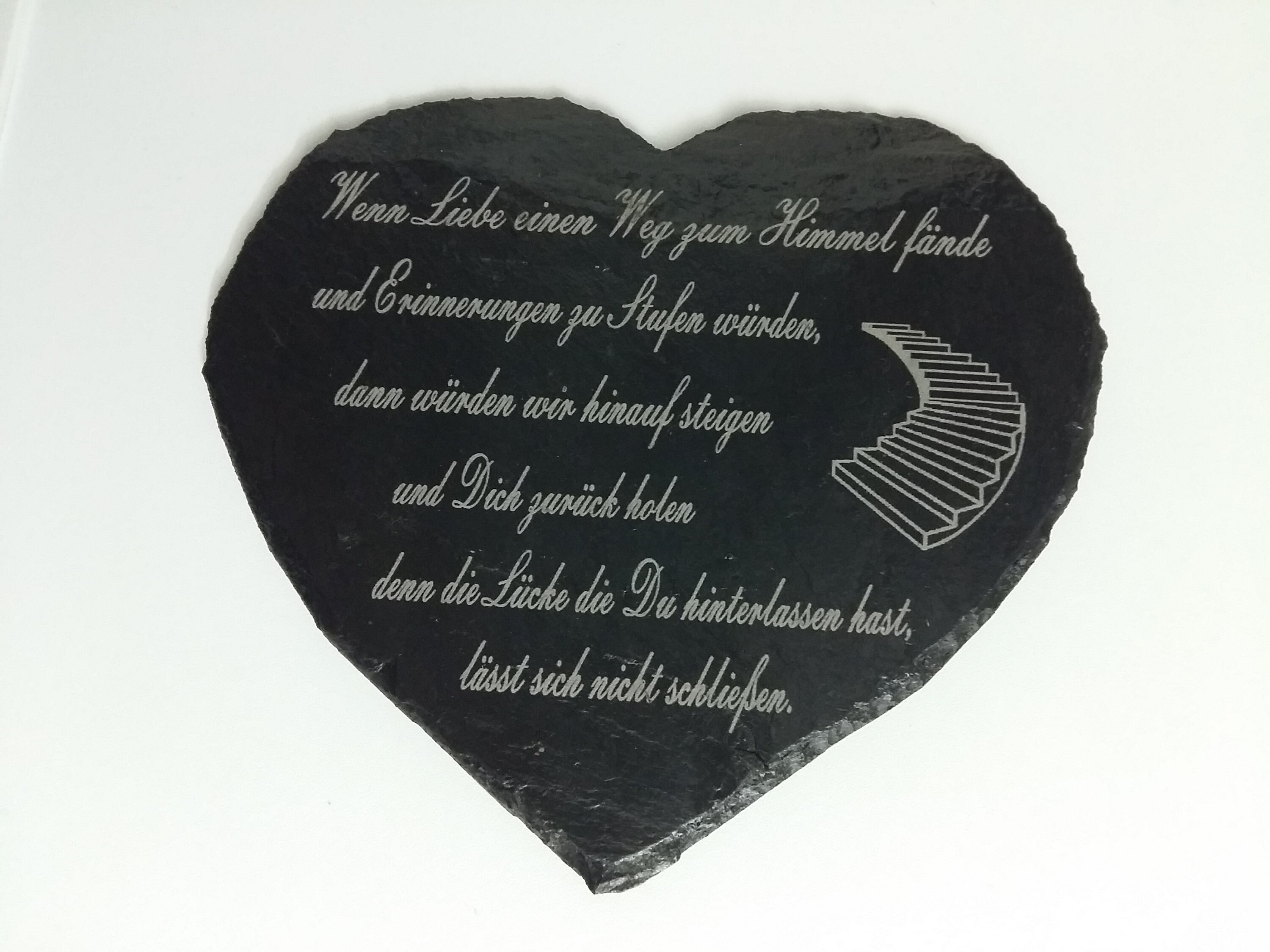 ALLERHEILIGEN Schiefer Herz 17 x 15 oder 21 x 18,5 cm mit graviertem