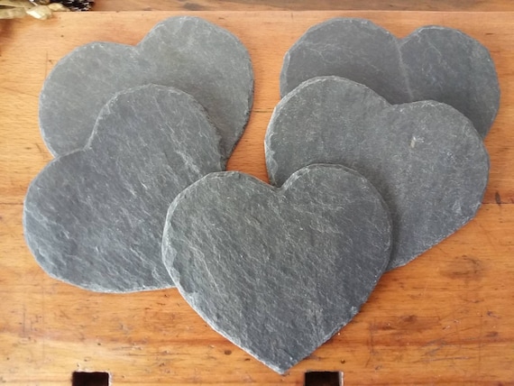 3er 5er 10er Pack Schiefer Herzen in verschiedenen Maßen und Mengen - Herz - basteln - deko - Handmade
