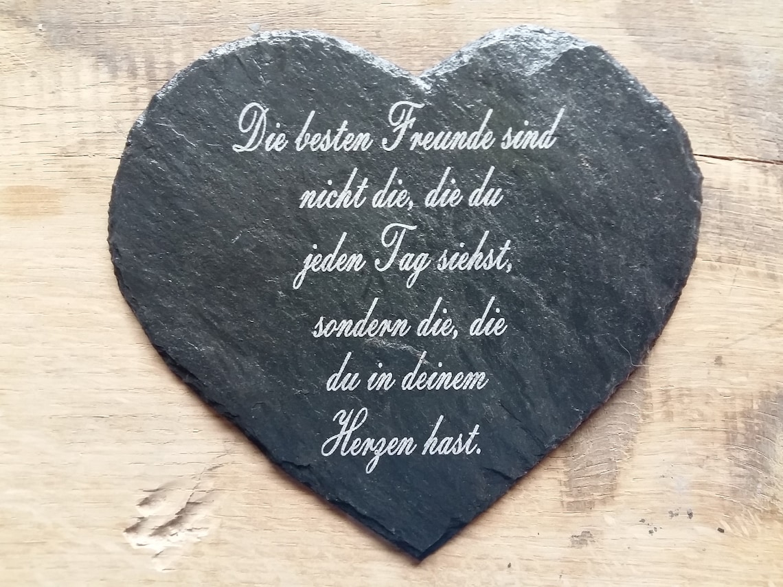 Schiefer Herz 17 x 15 oder 21 x 185 cm mit graviertem Spruch Etsy.de