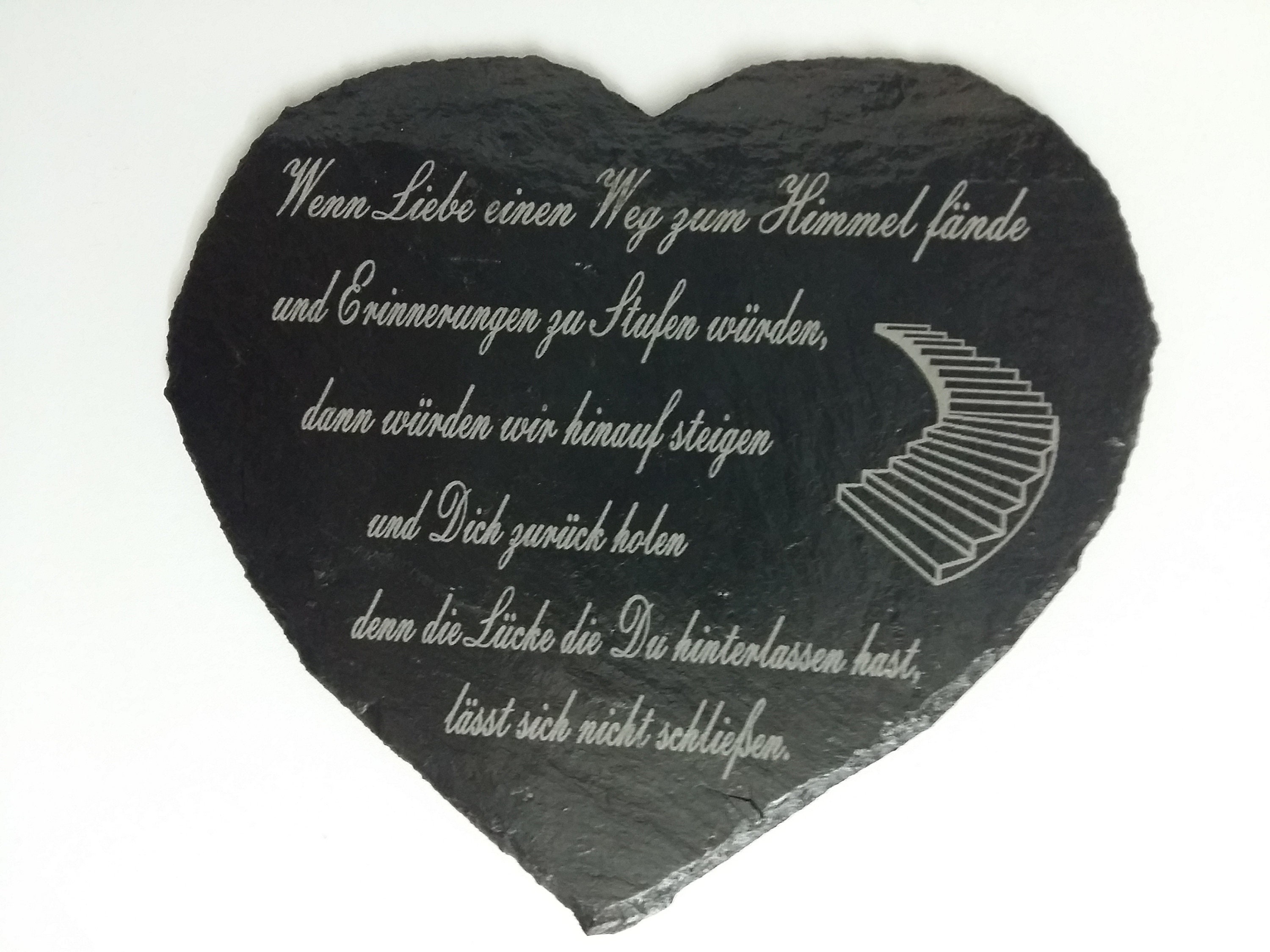 ALLERHEILIGEN Schiefer Herz 17 x 15 oder 21 x 18,5 cm mit graviertem