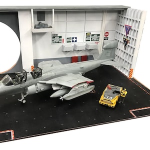 USS Nimitz Hangar Bay 1:48 Diorama Display (SVG lasercut file including high res Art Work)