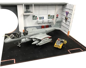 USS Nimitz Hangar Bay 1:48 Diorama Display (SVG lasercut file including high res Art Work)