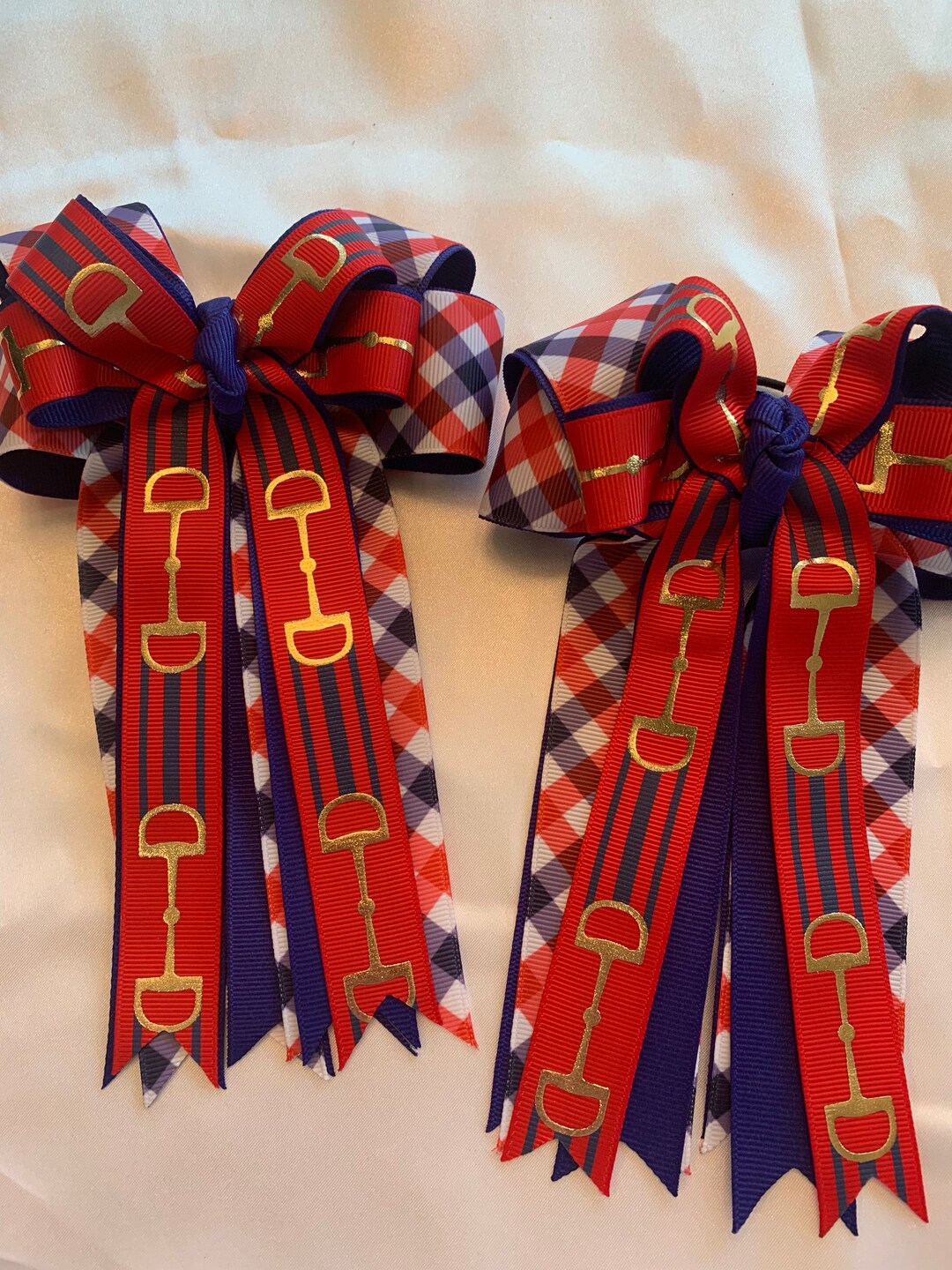 Boutique Horse Show Bows, Red Bows, Snaffle Bit Bows, Equestrian Bows