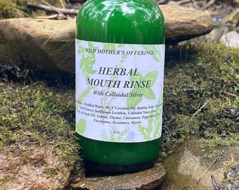 Herbal Mouth Rinse with Colloidal Silver Mouthwash 4oz