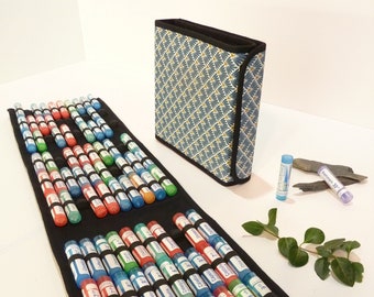 Pochette d'homéopathie pour 15/42/60/90 tubes - Modèle "BLEU" - Trousse pour tubes Boiron - Rangement pour granulés - Pochette sur mesure