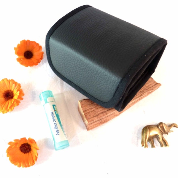 Pouch for 15/42/60/90 homeopathy tubes - "BLACK" model - Case for Boiron tubes - Storage for granules - Customized pouch