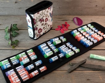 Pochette homéopathie "Colibri". Stockage de 15 à 200 tubes Boiron. Rangement fait main remèdes homéopathique naturels.