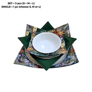 Microwave Bowl Cozy Set, Handmade Cotton, Hot Dish Protector