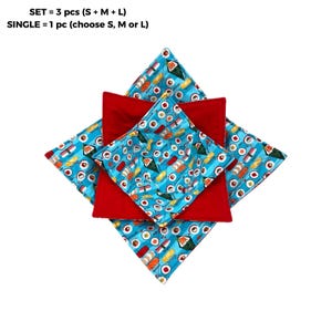 Sushi Print Microwave Bowl Cozy Set, Handmade Cotton Bowl Holder