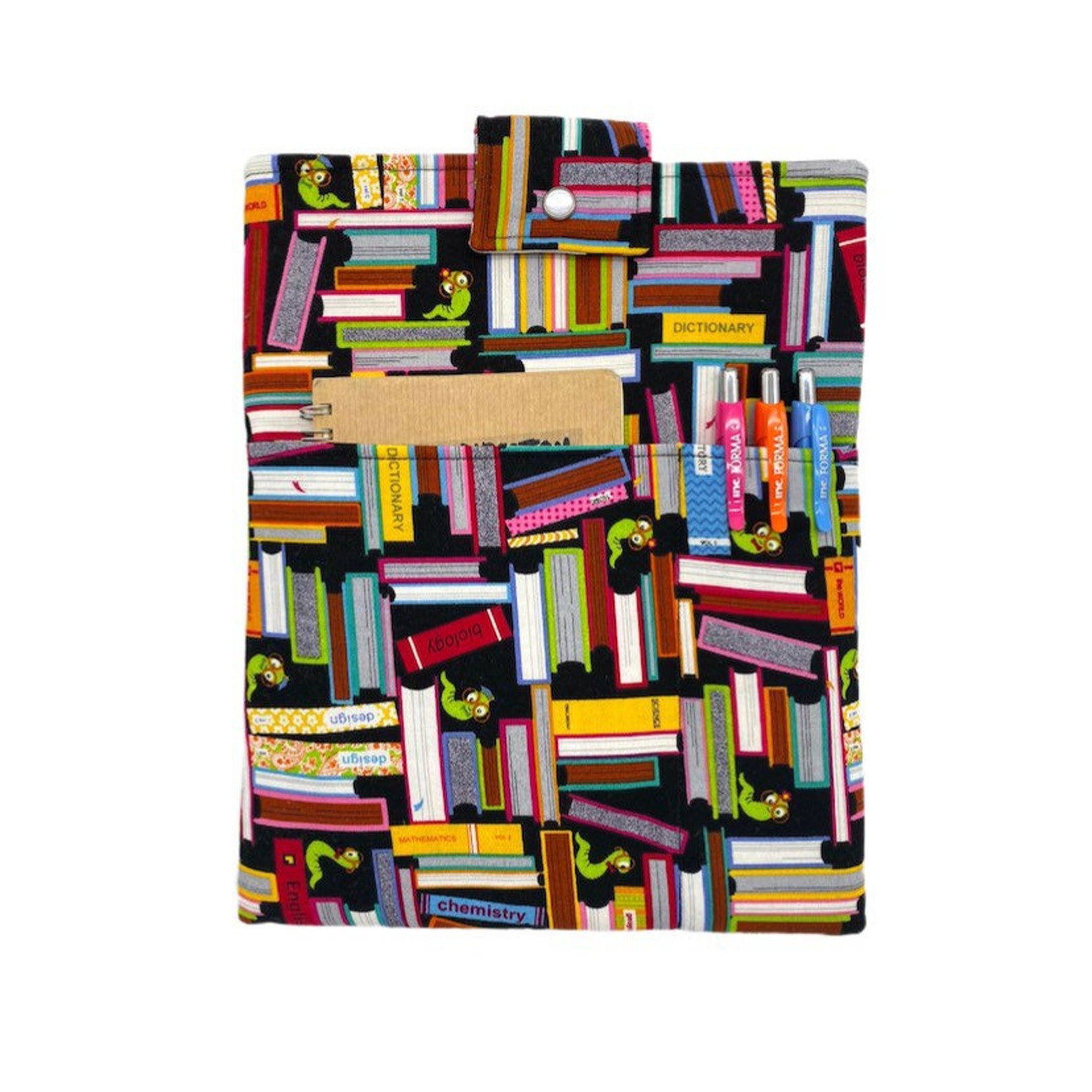 Padded Book Sleeve With Closure Book Sleeve With Pocket Book Etsy