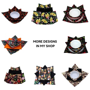 Microwave Bowl Cozy Set or Single (S/M/L), Large Bowl/Plate, 100% Cotton Hot Dish Holder Bild 14